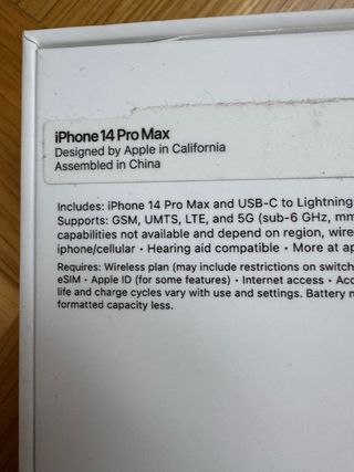 Scatola iPhone 14 Pro Max