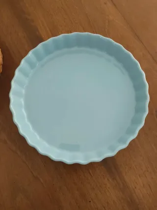 Teglia porta crostate in vimini e ceramica