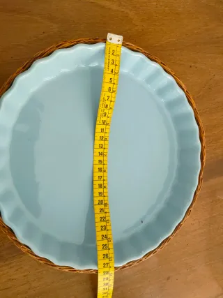 Teglia porta crostate in vimini e ceramica