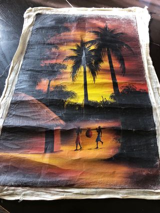 Quadro etnico africano su tessuto