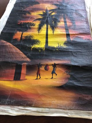 Quadro etnico africano su tessuto