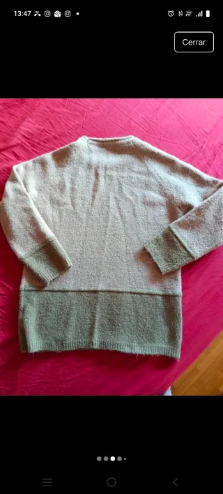 Jersey invierno mujer verde oliva y rosa pálido