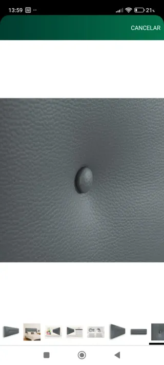 Cabecero polipiel gris acolchado 130x50