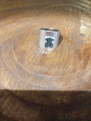 Anillo Tous Plata Osito Onix