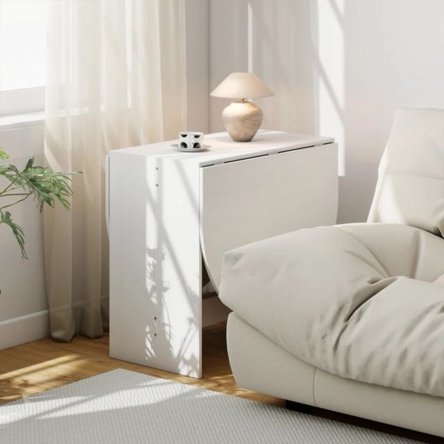 Mesa Cocina Plegable Alas Abatibles Blanca