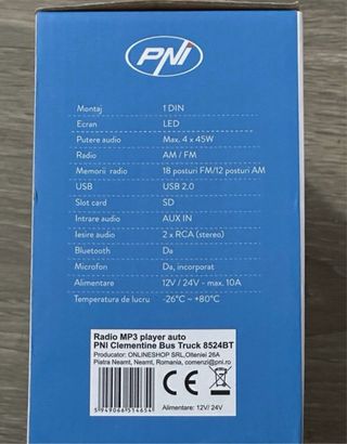 Radio MP3 Coche PNI Clementine 12V/24V Bluetooth