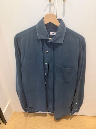 Camisa Lacasa Marañon micropana azul