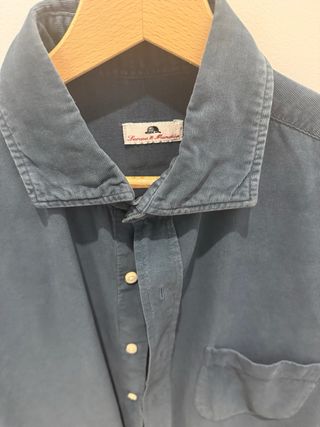 Camisa Lacasa Marañon micropana azul