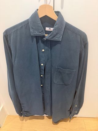 Camisa Lacasa Marañon micropana azul