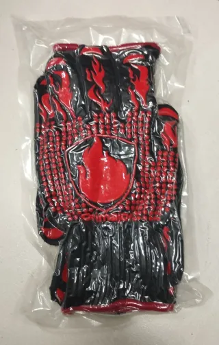 Guantes anti calor con diseño de llamas