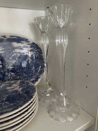 Coppia di candelabri in cristallo