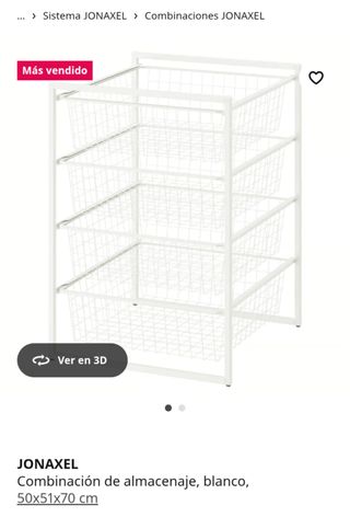 Cómoda de metal con 4 cestas