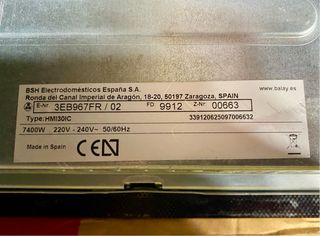 Placa Inducción Balay 60cm 3 zonas