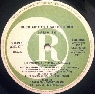 Dario Fo Ma Che Aspettate A Batterci Le Mani LP