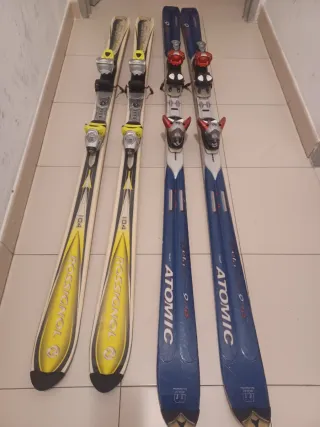 Esquís Atomic 178cm/ Rossignol 158cm con fijacion