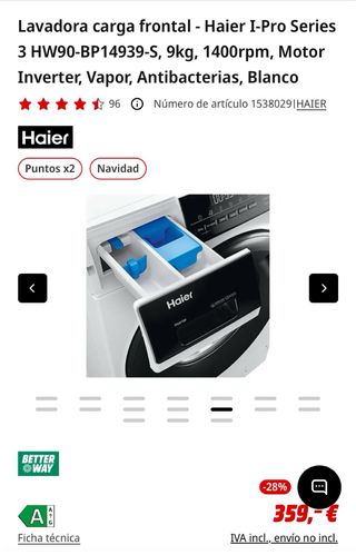 Lavadora Haier I-Pro Series 3 HW90