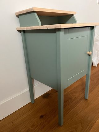 Mesita de noche Ikea OLDERDALEN verde/pino