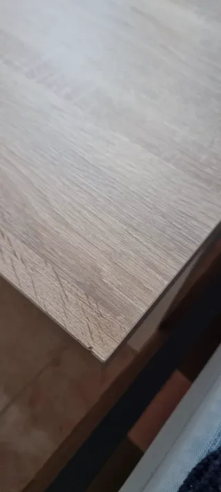 Mesa de centro salón madera y blanco