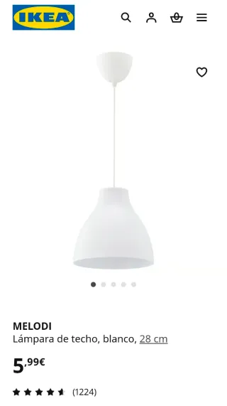 Lámpara colgante IKEA Melodi blanca