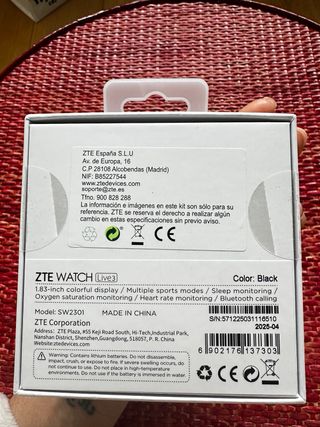 Reloj ZTE Watch Live 3 Negro