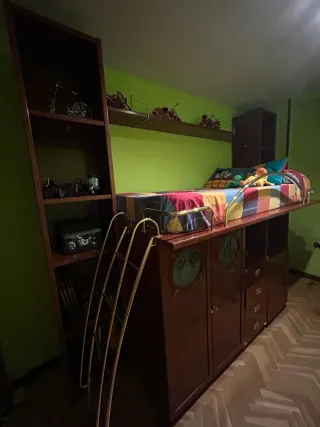 Mueble litera clásico madera oscura