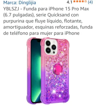 Custodia iPhone 15 Pro Max Quicksand Purpurina