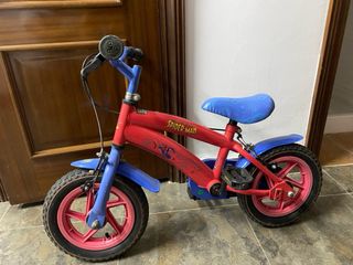 Bicicleta Infantil Spiderman Roja y Azul