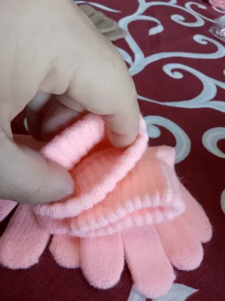 Guanti bambina rosa strass fiocchi neve