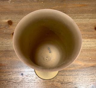 Copa decorativa vintage de latón patinado 19 cm