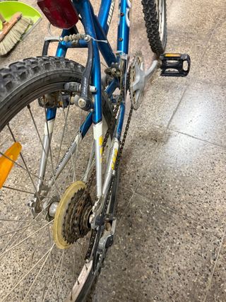 Bicicleta de montaña plateada