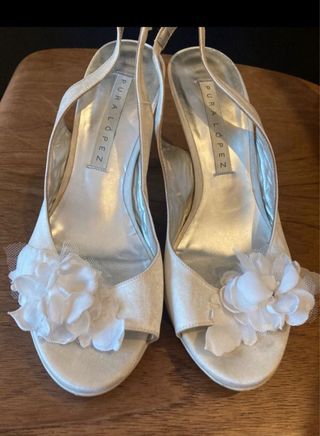 Zapatos de Novia Pura Lopez Blancos
