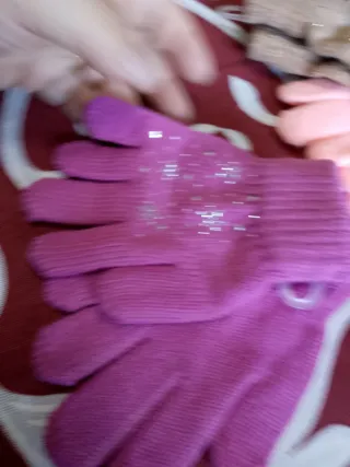 Guanti bambina rosa scuro con fiocchi