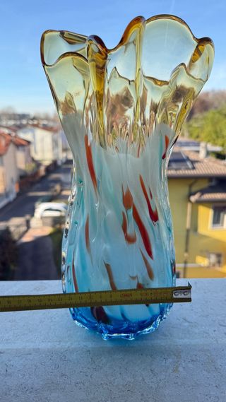 Vaso in vetro di Murano altezza 33cm