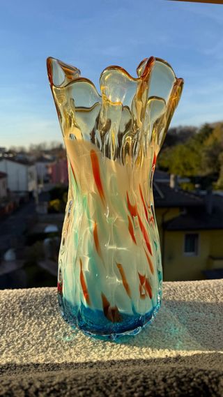 Vaso in vetro di Murano altezza 33cm