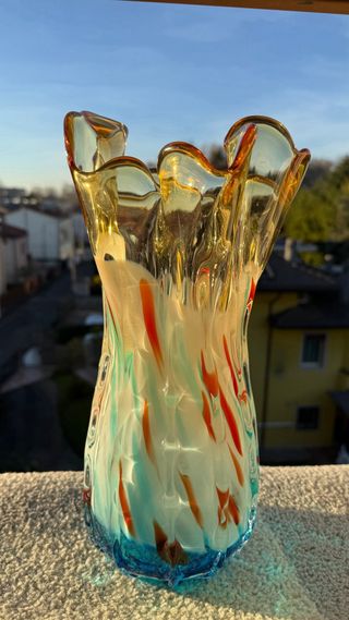 Vaso in vetro di Murano altezza 33cm