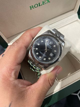 Reloj Rolex Plata y Negro