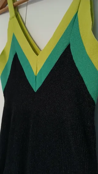 Vestido largo Smash negro brillante