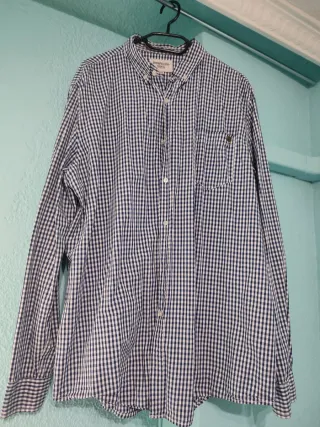 Camisa de cuadros Newcore azul y blanco