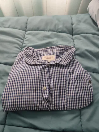 Camisa de cuadros Newcore azul y blanco