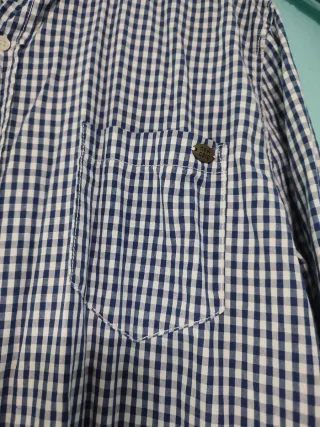Camisa de cuadros Newcore azul y blanco
