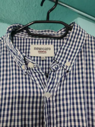 Camisa de cuadros Newcore azul y blanco