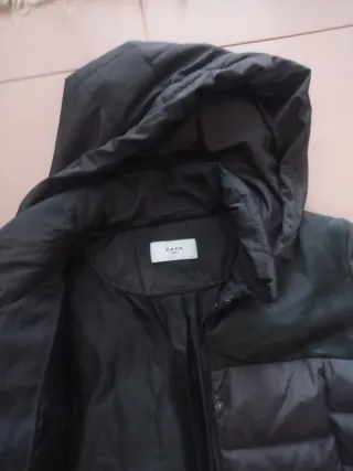 Zara Chaquetón Negro Talla .L