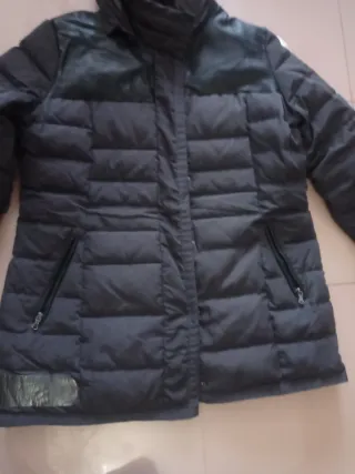 Zara Chaquetón Negro Talla .L