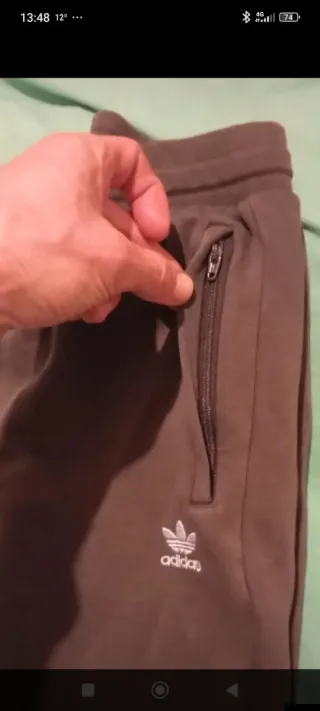 Pantalón Adidas Algodón Marrón