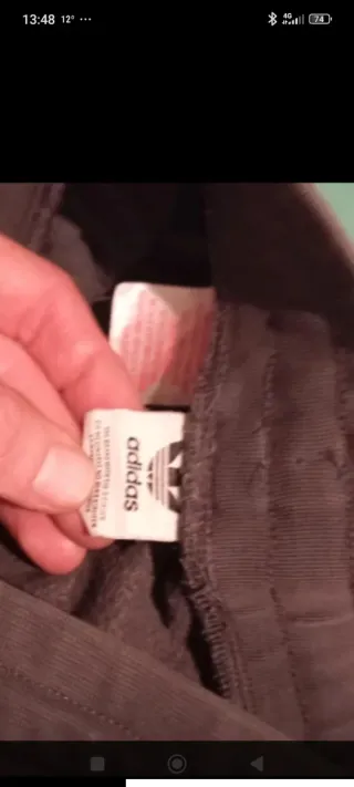 Pantalón Adidas Algodón Marrón