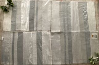 Lote 4 manteles rayas de terciopelo gris NUEVOS