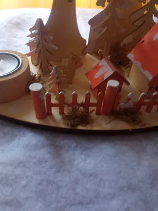 Portavelas Navideño Paisaje