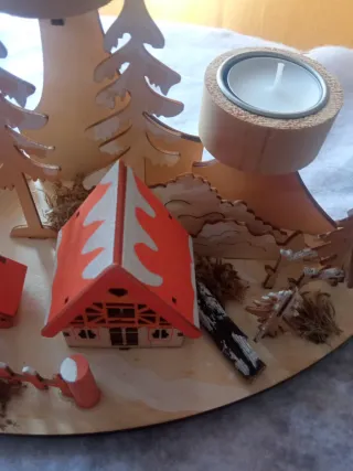 Portavelas Navideño Paisaje