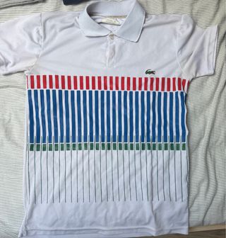 Camiseta Lacoste Talla M Rayas Colores