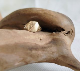 Anillo Sello Oro 9ct Vintage 1980s 1.43g